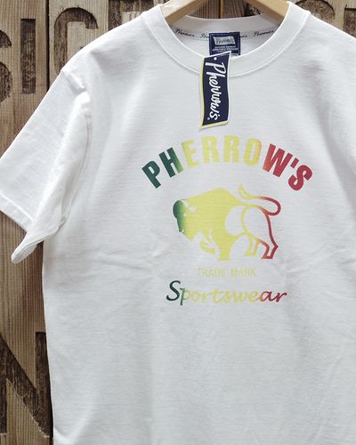 画像1: Pherrow's "24S-PT2-G" Buffalo Logo T-Shirt 
