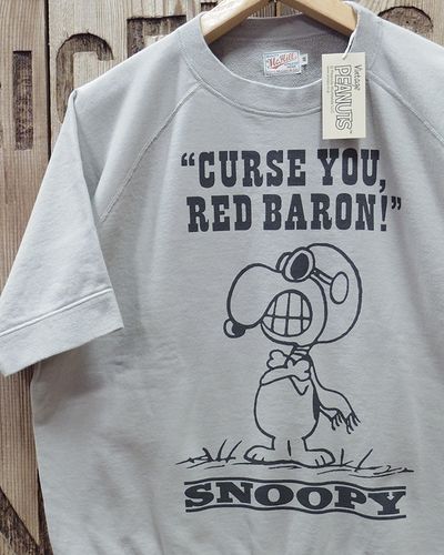 画像1: TOYS McCOY -SHORT SLEEVE SWEAT SHIRT / SNOOPY "CURSE YOU, RED BARON!"- 