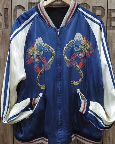 画像2: TAILOR TOYO -Early 1950s Style Acetate Souvenir Jacket / KOSHO & CO. "DUELLING DRAGONS" & "MAP"- 