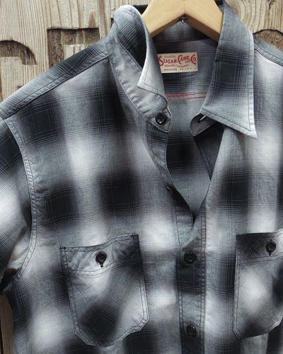 画像3: SUGAR CANE -COTTON OMBRE CHECK S/S WORK SHIRT- 