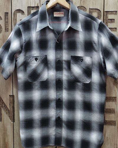 画像2: SUGAR CANE -COTTON OMBRE CHECK S/S WORK SHIRT- 