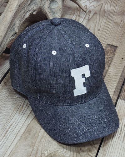 画像1: FULLCOUNT 6843 -6PANEL DENIM BASEBALL CAP "F" PATCH-  