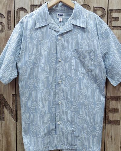 画像2: Pherrow's "24S-PIS1" Indigo Cotton Hawaiian Open Shirts 