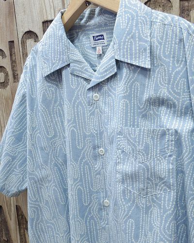 画像3: Pherrow's "24S-PIS1" Indigo Cotton Hawaiian Open Shirts 