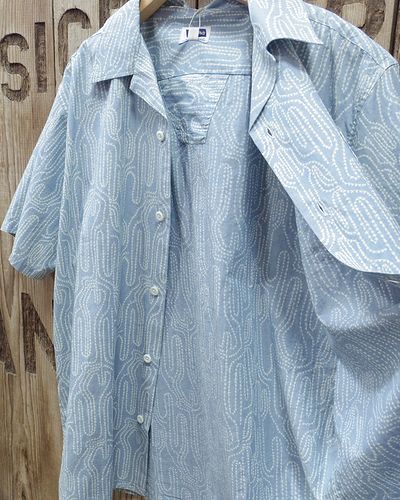 画像4: Pherrow's "24S-PIS1" Indigo Cotton Hawaiian Open Shirts 