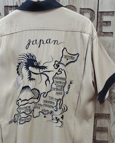 画像5: TAILOR TOYO -SUKA BOWLING SHIRT "DRAGON & JAPAN MAP"- 