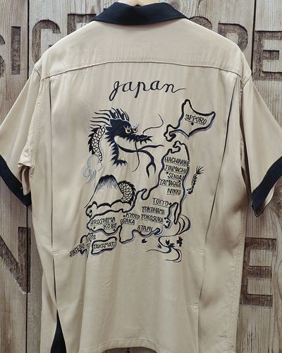 画像4: TAILOR TOYO -SUKA BOWLING SHIRT "DRAGON & JAPAN MAP"- 