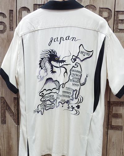 画像2: TAILOR TOYO -SUKA BOWLING SHIRT "DRAGON & JAPAN MAP"- 