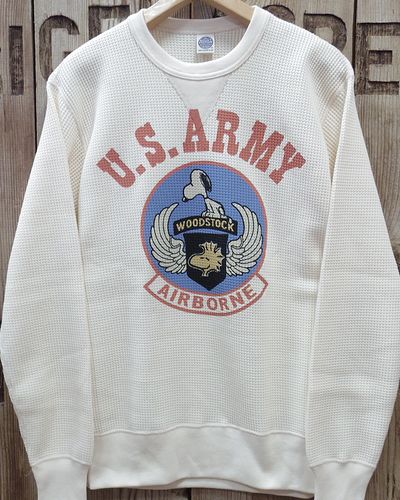 画像5: TOYS McCOY -BIG WAFFLE CREW NECK SHIRT "SNOOPY U.S.ARMY AIRBORNE"- 