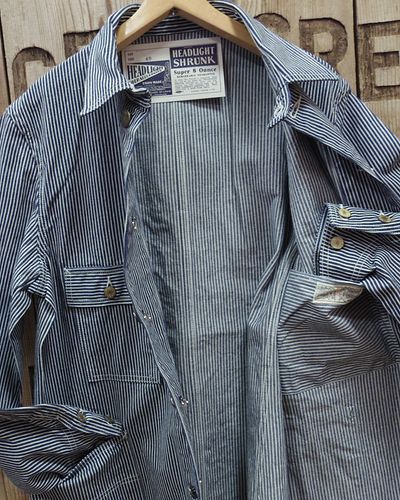 画像4: HEADLIGHT -11oz. HICKORY STRIPE WORK COAT- 