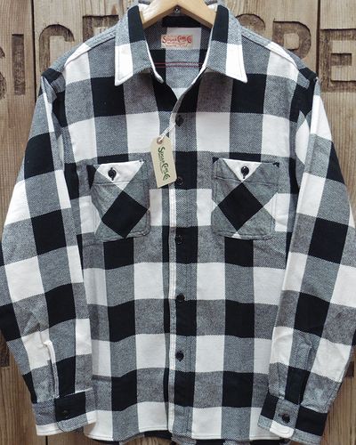 画像1: SUGAR CANE -TWILL CHECK WORK SHIRT- BUFFALO CHECK 