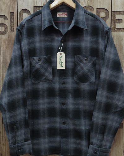 画像1: SUGAR CANE -TWILL CHECK WORK SHIRT- OMBRE CHECK 