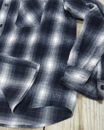 画像4: SUGAR CANE -OMBRE SHAGGY PLAID L/S WORK SHIRT- 