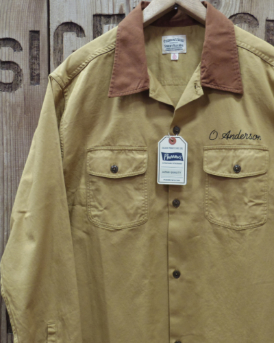 画像1: Pherrow's "25S-PTWS1" 60s Style Open Collar Work Shirts 