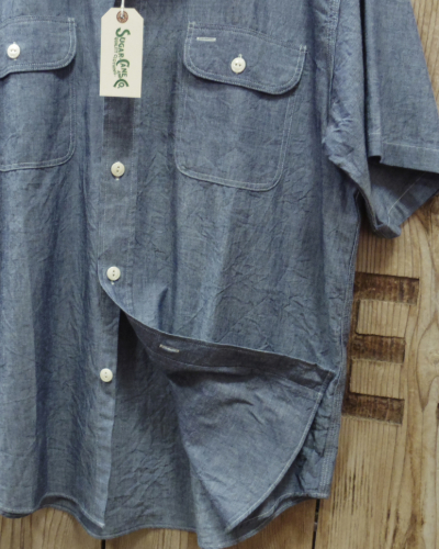 画像4: SUGAR CANE -BLUE CHAMBRAY WORK SHIRT (SHORT SLEEVE)- 