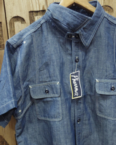画像3: Pherrow's "770WSS" Short Sleeve Chambray Work Shirt 