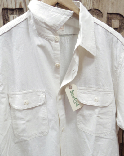 画像3: SUGAR CANE -WHITE CHAMBRAY WORK SHIRT (SHORT SLEEVE)- 