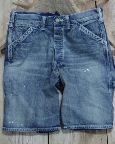 画像2: SUGAR CANE -11oz. BLUE DENIM WORK SHORTS AGED MODEL- 